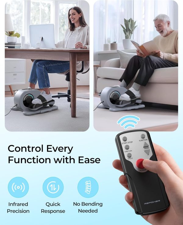 Under Desk Elliptical Machine, Electric Ellipse Leg Exerciser with - Image 3