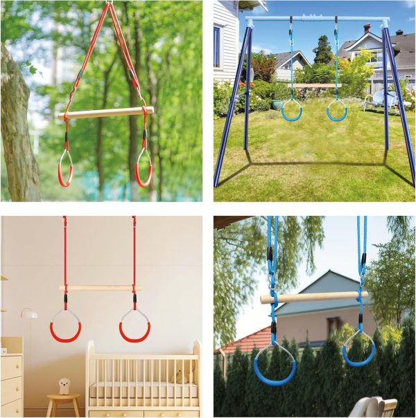 Trapeze Swing Bar with Gymnastic Rings Warrior Accessories for Obstacle - Image 7