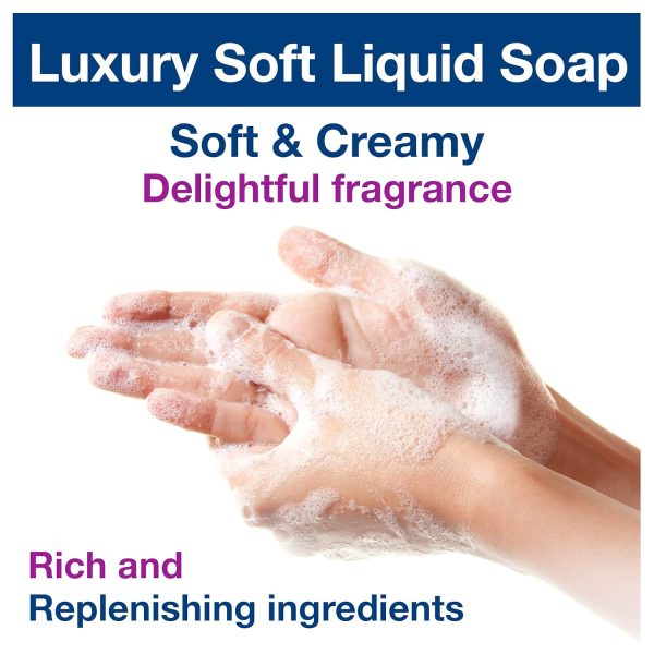 Tork Luxury Soft Liquid Soap, Rose Scent, 6 x 1L, 400012 - Image 2