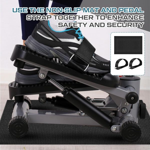 Thick Elliptical Mat with 4 Pcs ellipse pedal straps for Under Desk - Image 5