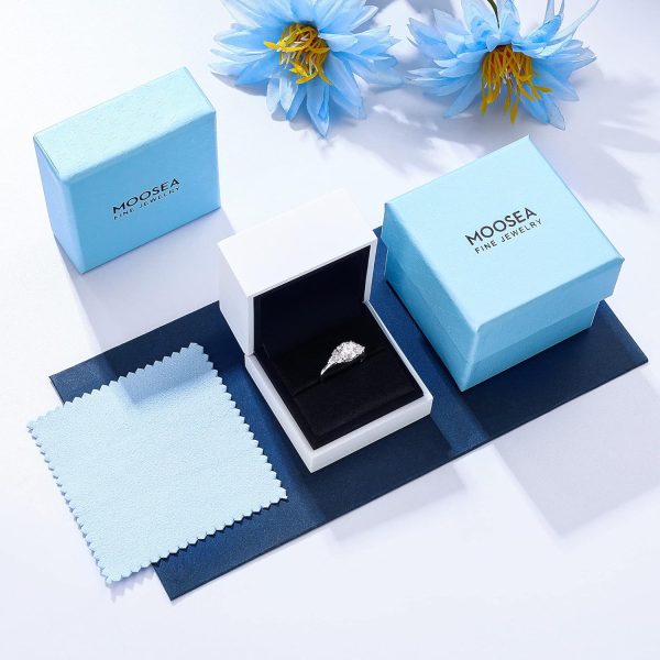 MOOSEA 1.2ct Moissanite Engagement Ring for Women, Brilliant D Color VVS1 - Image 7