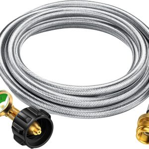 8FT Propane Hose Adapter 1lb to 20lb with Gauge, Propane Tank Adapter Hose