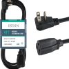 9 Ft Black Appliance Extension Cord - 14 Gauge 3 Prong SPT-3 Cable Wire,