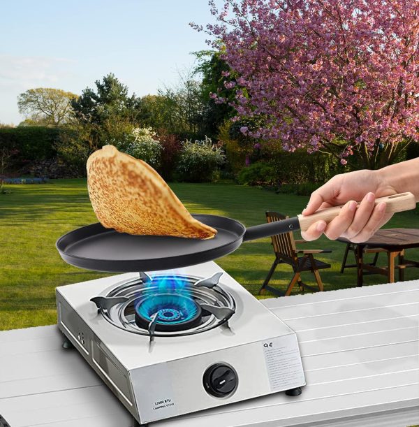 Frying Pan Skillet 8-inch Flat Griddle Pan, Lightweight Grill Pan with - Image 6