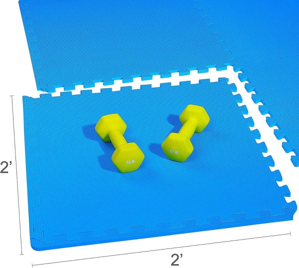 Fitvids Puzzle Exercise Mat with EVA Foam Interlocking Tiles for MMA, - Image 7