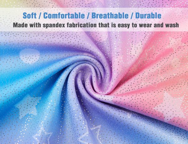 TENVDA Gymnastics Leotards for Girls 2-12 Years Old Sparkly Multicolor Kids - Image 5