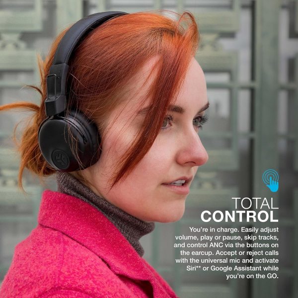 JLab Studio Wireless On-Ear Headphones, Black, 30+ Hour Bluetooth 5 - Image 4