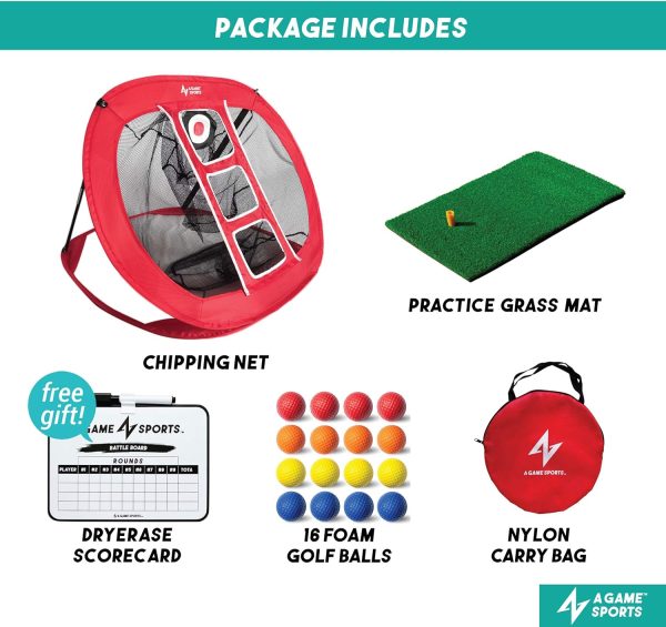 Golf Chipping Net Pop Up Golf Chipping Net with Mat - Golf Practice Nets - Image 4