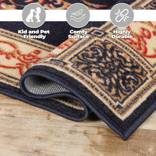 Superior Indoor Area Rug, Plush Carpet Cover, Traditional Medallion, for - Image 9