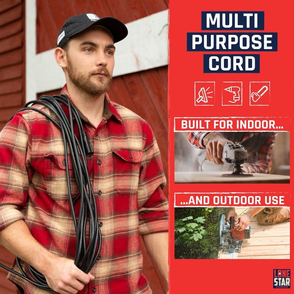Lone Star Oil Resistant Heavy Duty Outdoor Extension Cord 10 Ft for Farms & - Image 5