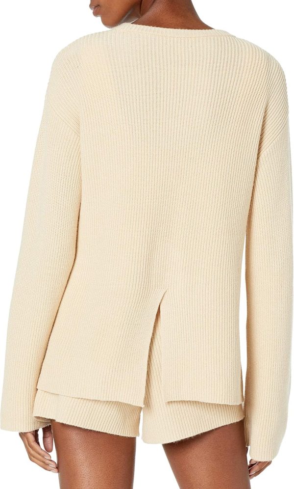 The Drop Women's Alice Crew-Neck Back-Slit Ribbed Pullover Sweater - Image 2