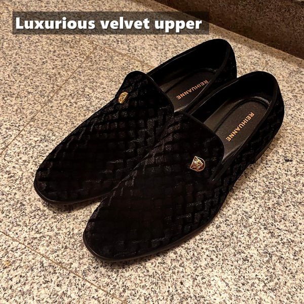 Men's Penny Slip-on Velvet Loafer Suede Dress Shoes Designer Smoking - Image 2