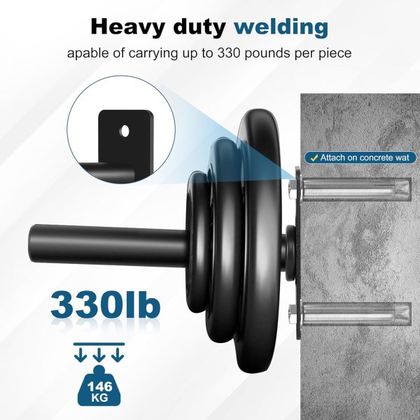 Weight Plate Holder, Wall Mounted Weight Rack Storage for Olympic Weight - Image 6