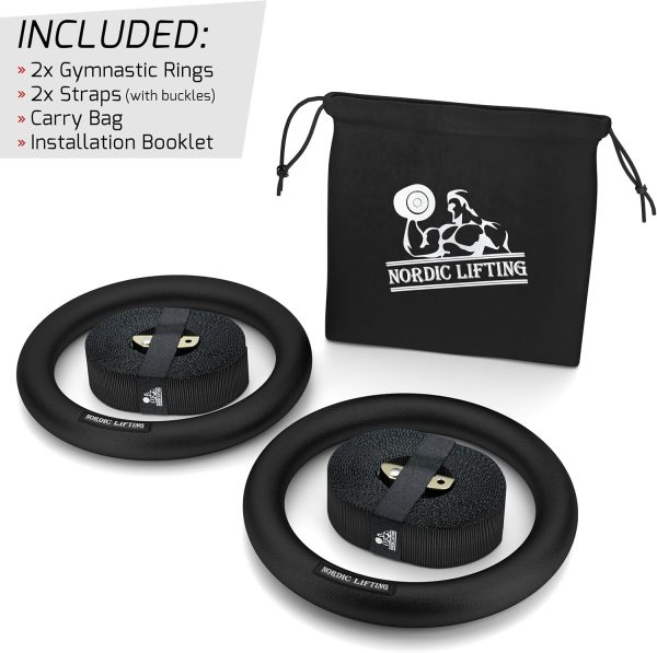 Nordic Lifting Gymnastic Rings and Straps - Heavy Duty for Gymnastics, - Image 3