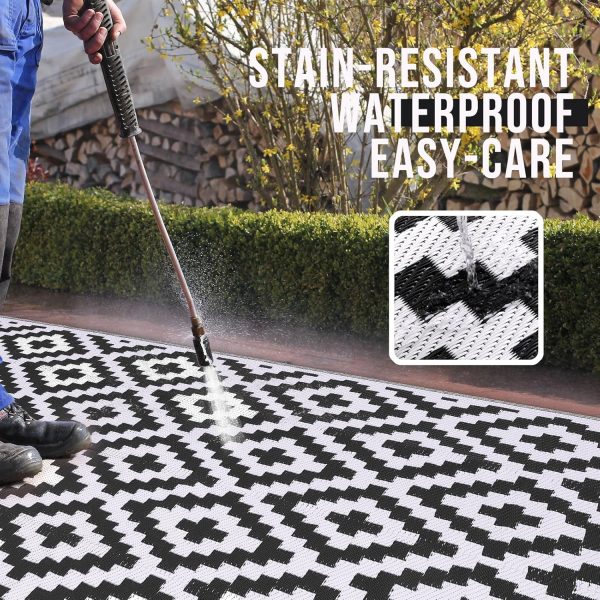 OLANLY Waterproof Outdoor Rug 5x8 ft, Reversible Plastic Straw Patio Rug - Image 3