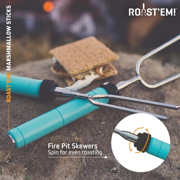Rotating Marshmallow Roasting Sticks, Set of 5 Extra Long Telescoping - Image 2
