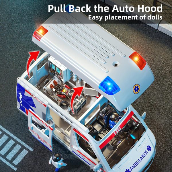 MOSKLER Play Ambulance Toy for Kids 3 4 5 6 7 8 Years Old - Friction - Image 3