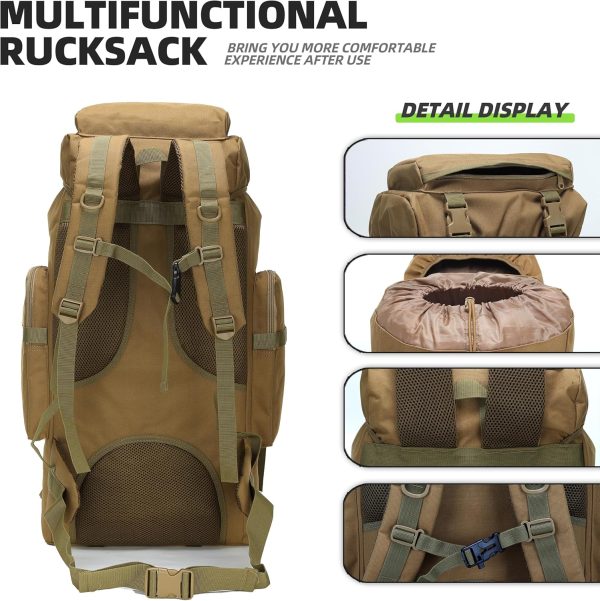 King'sGuard 70L Camping Hiking Backpack Tactical Backpack Military Molle - Image 2