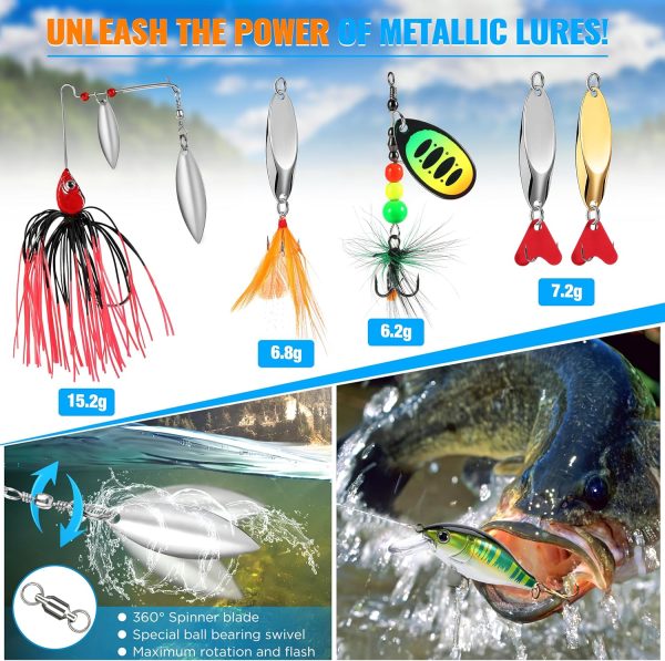 PLUSINNO Fishing Lures Fishing Tackle Box Fishing Gifts for Men, Bass, - Image 3