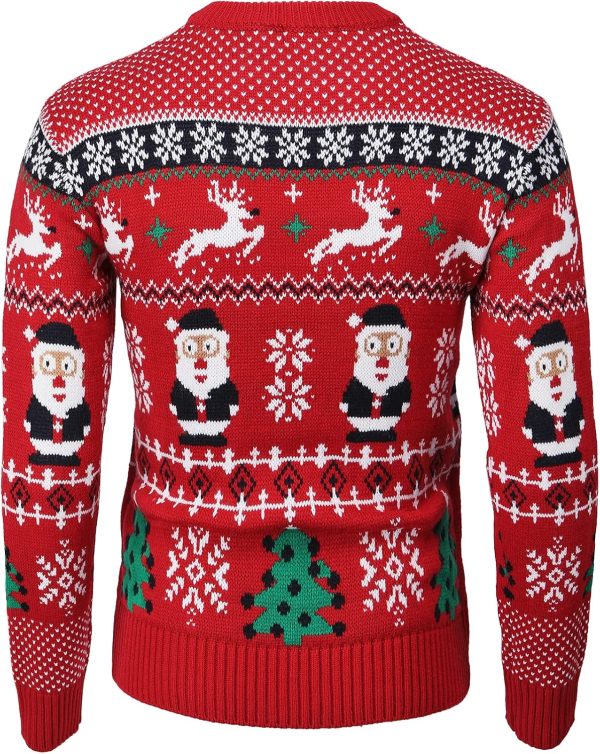 H2H Mens Casual Slim Fit Knitted Yarn Ugly Christmas Sweaters Holiday Party - Image 3