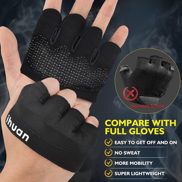 ihuan New Weight Lifting Gym Workout Gloves Men & Women, Partial Glove Just - Image 6