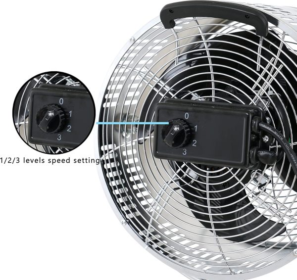 Simple Deluxe Tripod Pedestal Fan, 3 Speed Adjustment, Multiple Wide Angle - Image 8