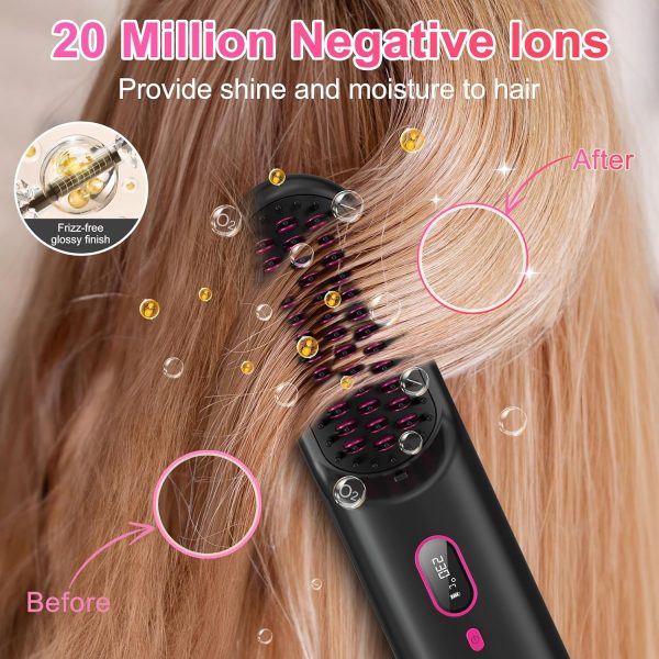 Mini Portable Cordless Hair Straightener Brush for Travel, Negative Ion Hot - Image 3