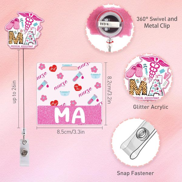 Badge Reel Retractable with Badge Buddy - Medical Assistant Badge Reel and - Image 2