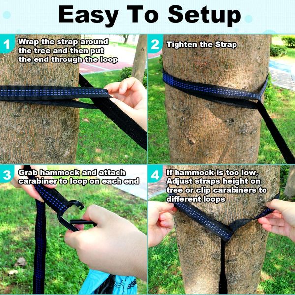 SZHLUX Camping Hammock Single or Double Portable Hammocks with 2 Tree - Image 5