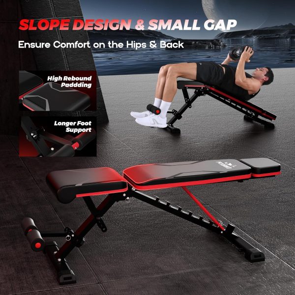 FLYBIRD Adjustable Weight Bench with Headrest, Foldable Workout Bench for - Image 6