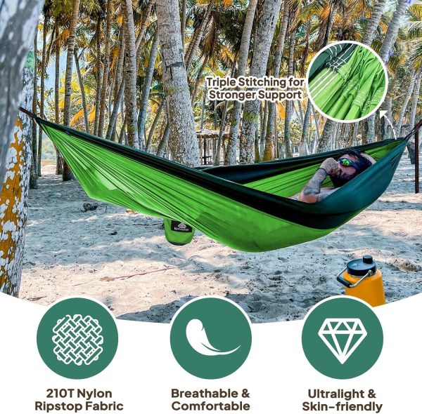 Ultra-Light Travel Camping Hammock | 300kg Load Capacity,(275 x 140 cm) - Image 4