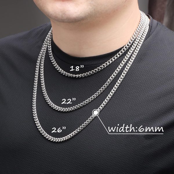JoycuFF Mens Cuban Link Chain Necklace for Boyfriend Silver Gold Stainless - Image 2