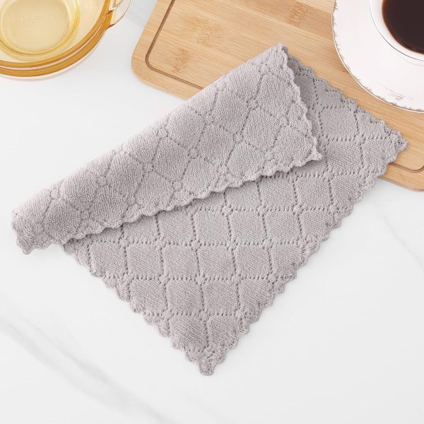 Homaxy 12 Pack Kitchen Dish Cloths (10 x 10 Inches, Grey), Super Soft and - Image 7