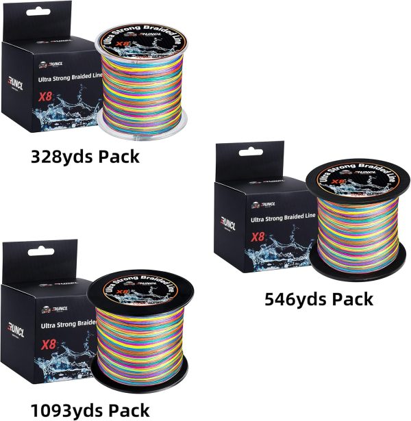 RUNCL Braided Fishing Line, Abrasion Resistant, Zero Stretch, 8X Multicolor - Image 6