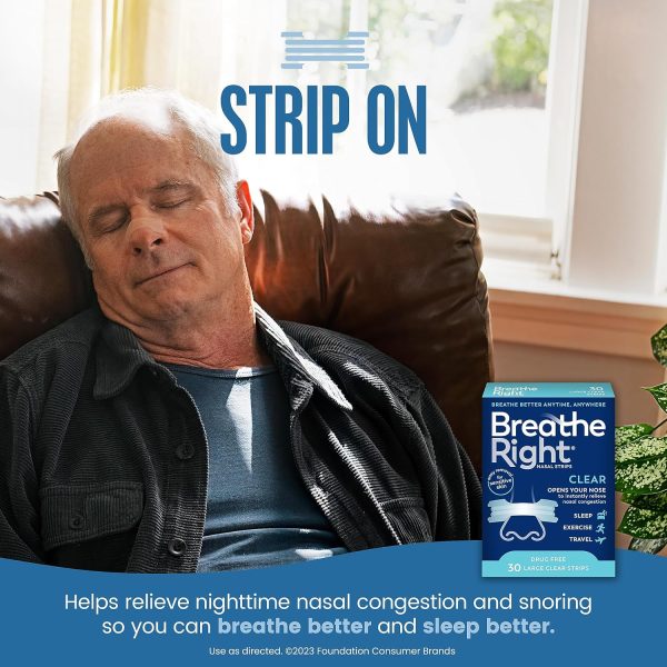 Breathe Right Nasal Strips Clear Large 30ct (Packaging May Vary) - Image 2
