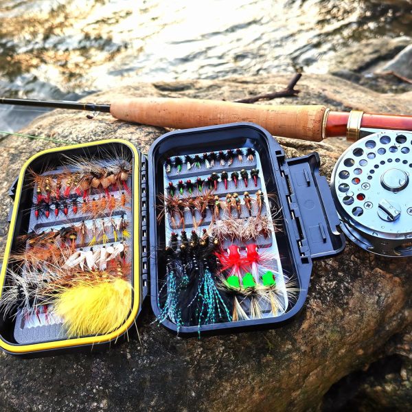 Fly Fishing Flies Assortment Kit Dry Wet Nyphms Tenkara Popper Streamer - Image 7