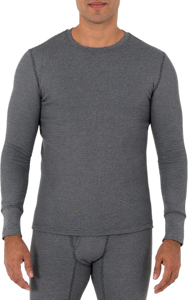 Fruit of the Loom Men's Recycled Waffle Thermal Underwear Crew Top (1 and 2 - Image 2