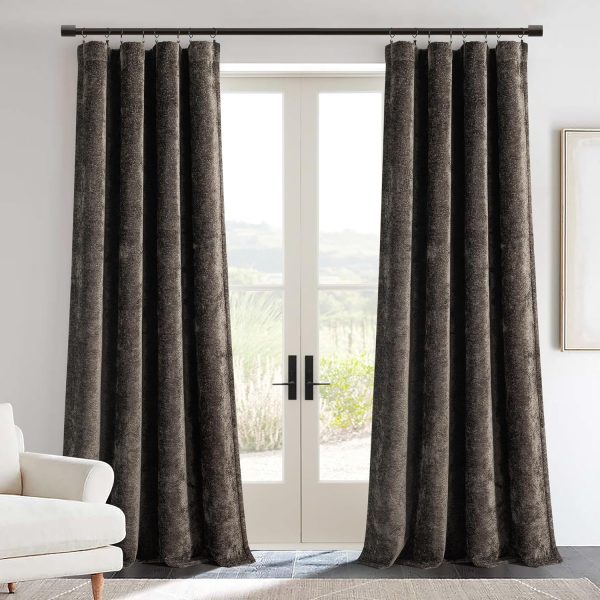 Lush Decor - Curtain, Single Velvet Chenille Window Panel, Luxury Home - Image 2
