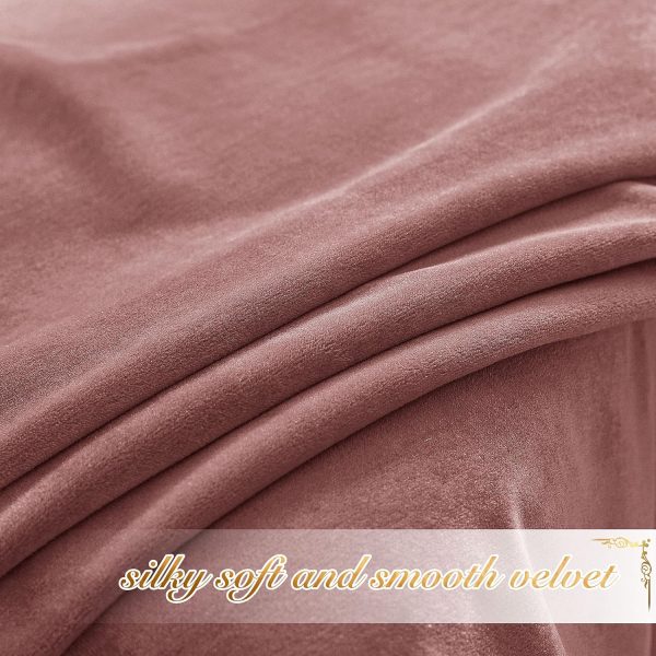NICETOWN Wild Rose Velvet Curtains, Velvet Drapes, Media Movie Theater Room - Image 4