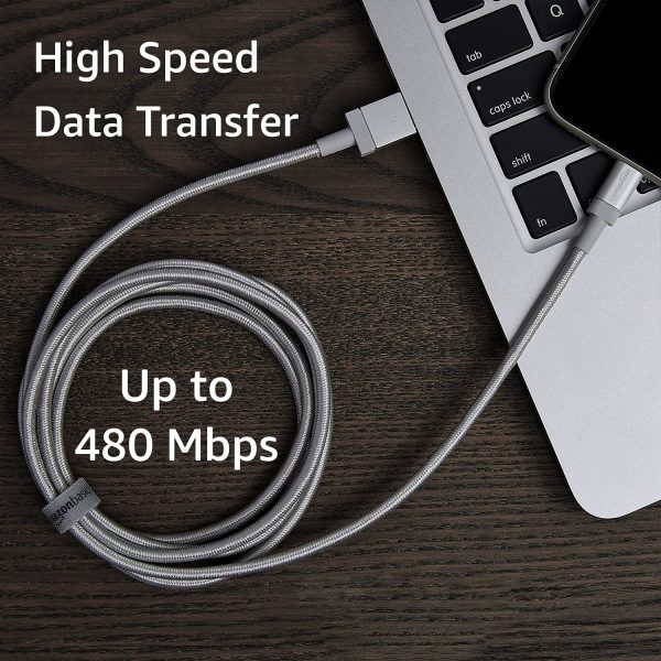 Amazon Basics USB-A to Lightning Charger Cable, Nylon Braided Cord, MFi - Image 7