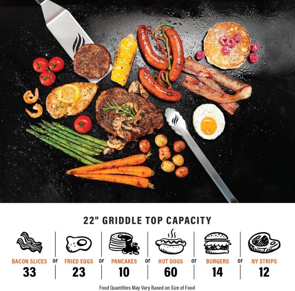Blackstone 1666 22” Tabletop Griddle with Stainless Steel Faceplate, Powder - Image 7
