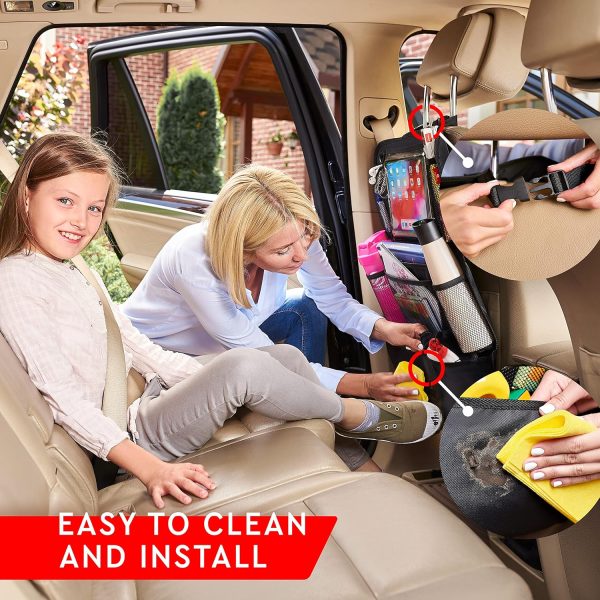 Helteko Backseat Car Organizer, Kick Mats Back Seat Protector with Touch - Image 5