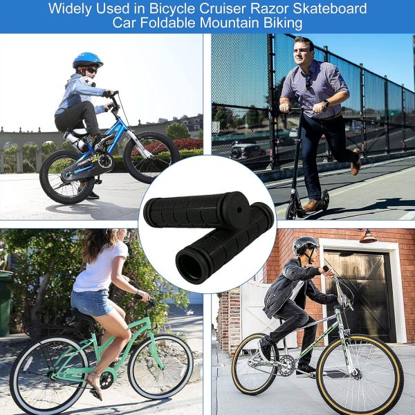 4Pcs Bike Handle Grips, Kids Non-Slip-Rubber Bicycle Handlebar Grips, - Image 4