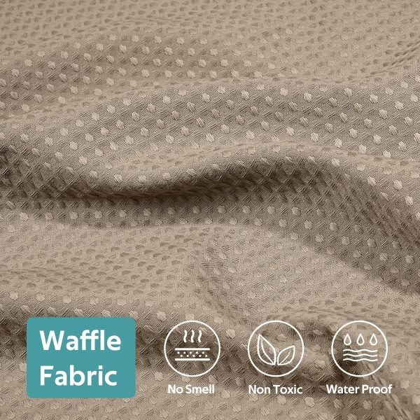 No Hook Shower Curtain, Waffle Weave Thick Fabric Shower Curtains for - Image 8