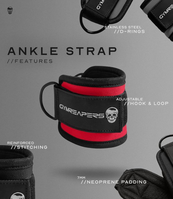 Gymreapers Ankle Straps (Pair) For Cable Machine Kickbacks, Glute Workouts, - Image 5
