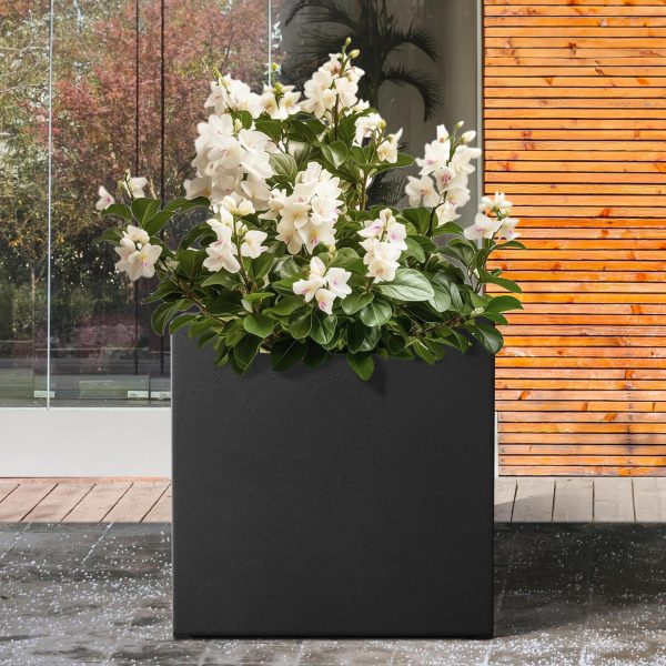 Kante 12 Inch Square Concrete Planter for Outdoor Indoor Home Patio Garden, - Image 6