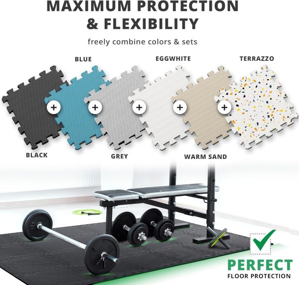 Gym Flooring Set - Interlocking EVA Soft Foam Floor Mat, 18 Pieces Puzzle - Image 4