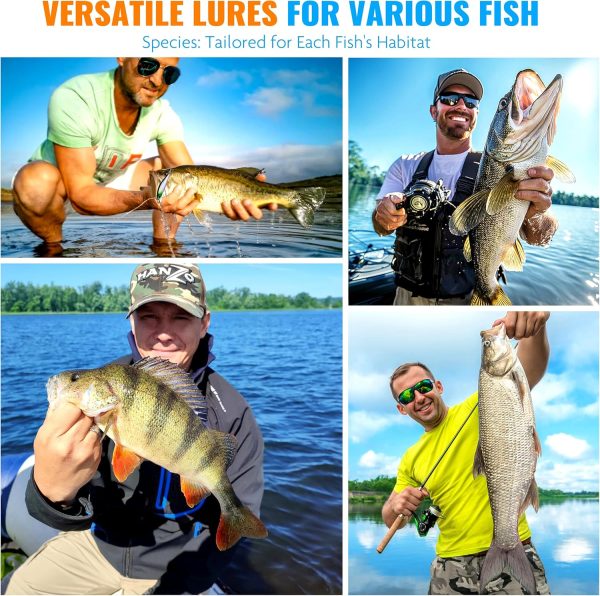 PLUSINNO Fishing Lures Fishing Tackle Box Fishing Gifts for Men, Bass, - Image 5