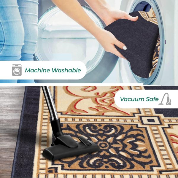 Superior Indoor Area Rug, Plush Carpet Cover, Traditional Medallion, for - Image 8