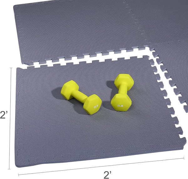 Fitvids Puzzle Exercise Mat with EVA Foam Interlocking Tiles for MMA, - Image 7